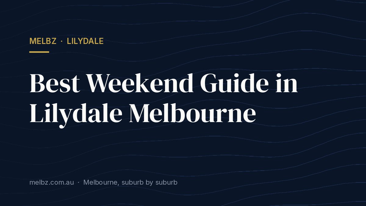 Title card: Lilydale Weekend Guide: Golf, Shops, Cafes, a Club