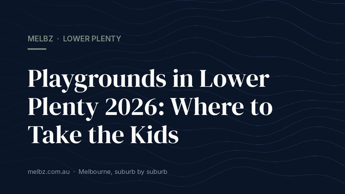 Title card: Playgrounds in Lower Plenty 2026: Where to Take the Kids