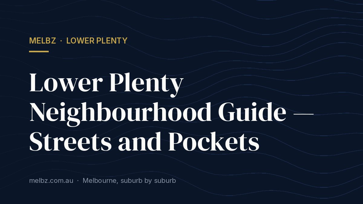 Title card: Lower Plenty Neighbourhood Guide — Streets and Pockets