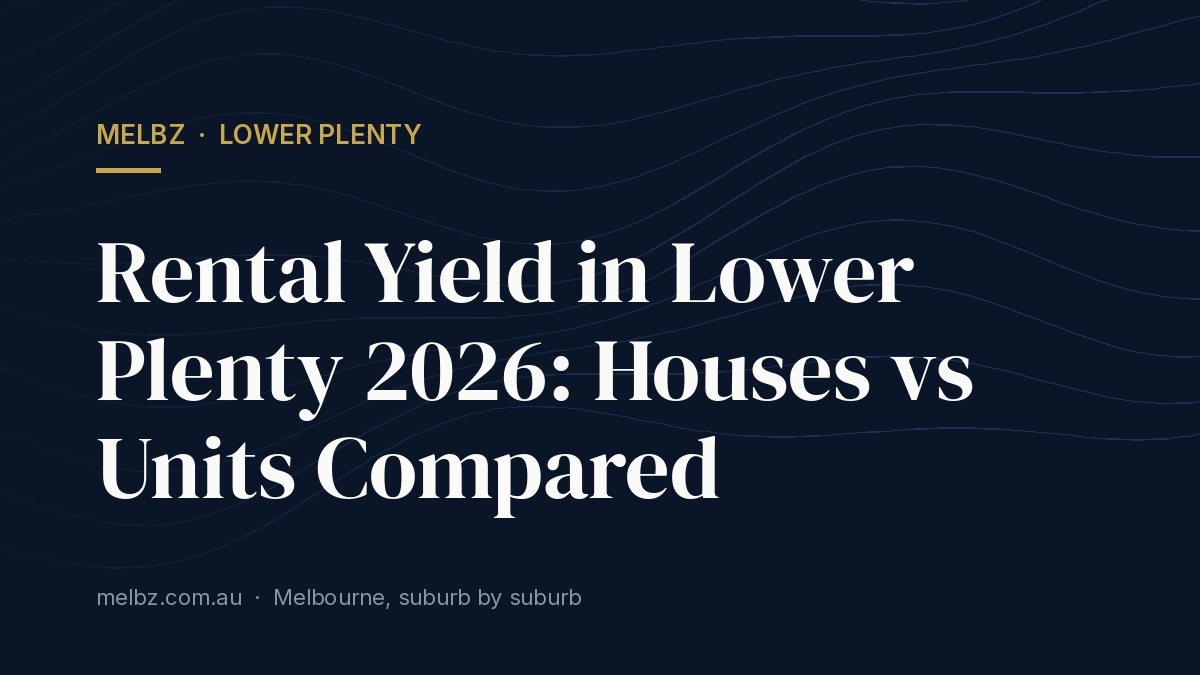 Title card: Rental Yield in Lower Plenty 2026: Houses vs Units Compared