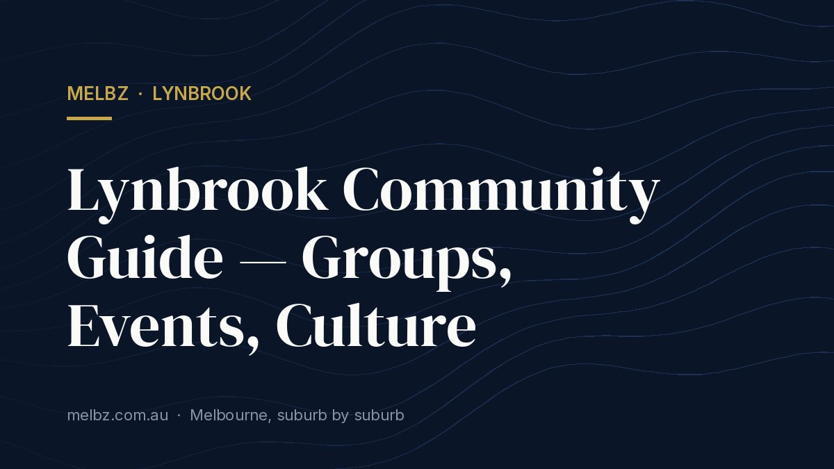 Title card: Lynbrook Community Guide — Groups, Events, Culture
