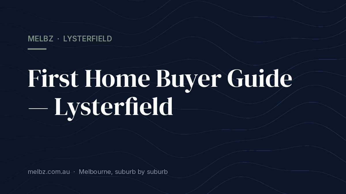 Title card: First Home Buyer Guide — Lysterfield