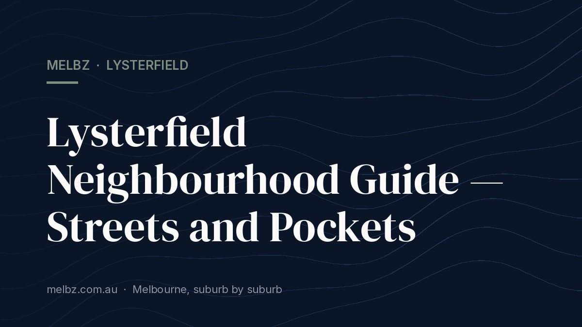 Title card: Lysterfield Neighbourhood Guide — Streets and Pockets