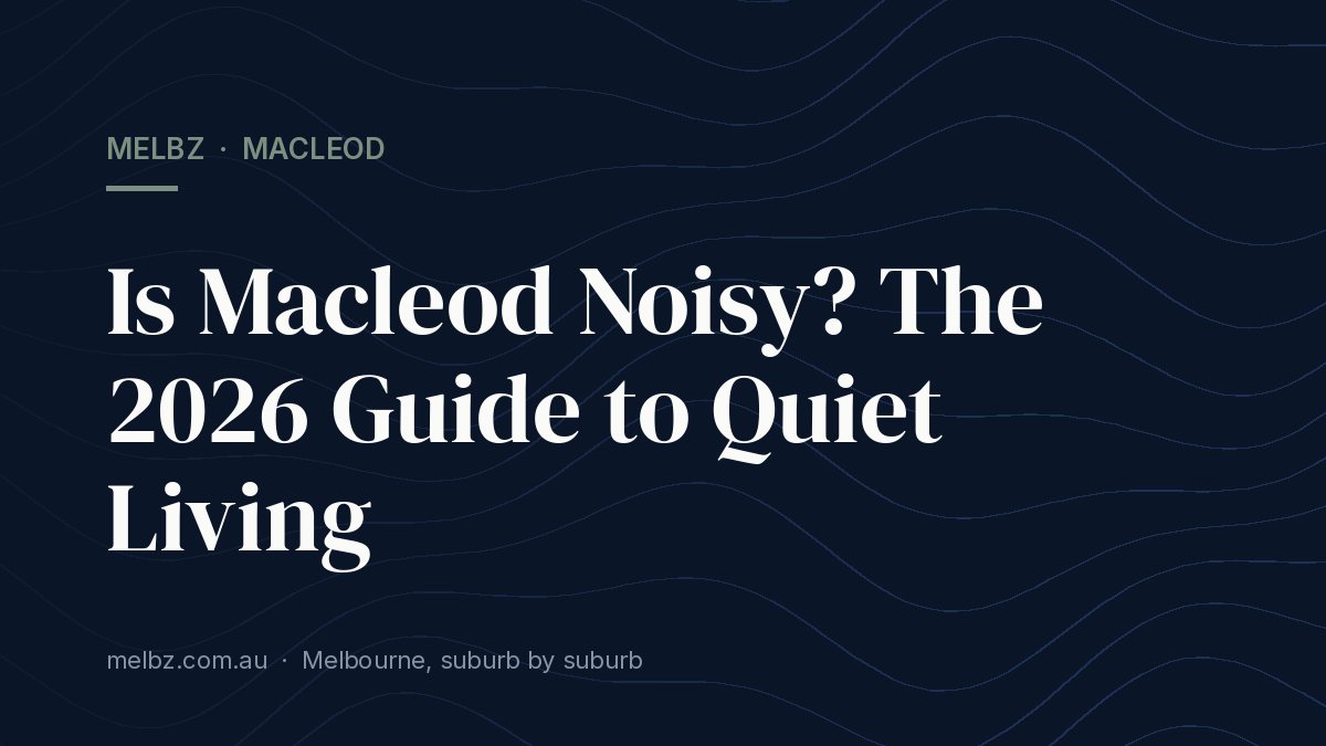 Title card: Is Macleod Noisy? The 2026 Guide to Quiet Living