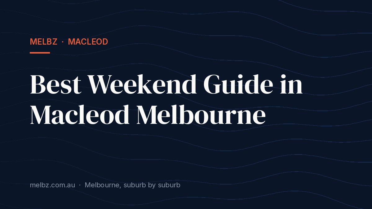 Title card: Best Weekend Guide in Macleod Melbourne