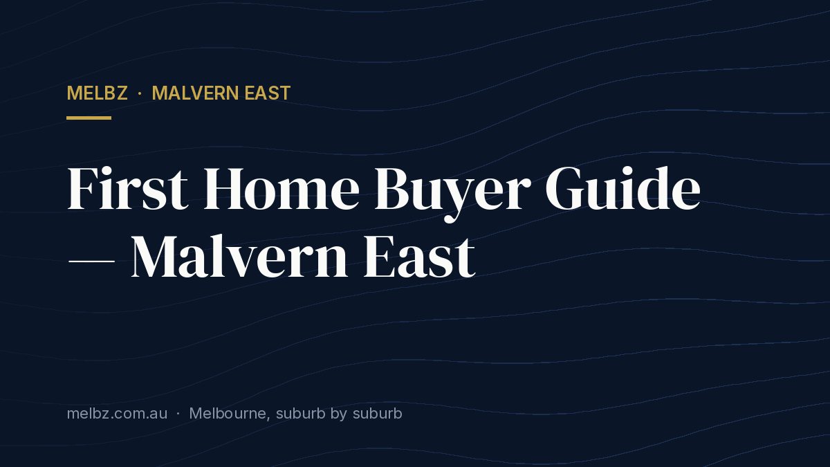 Title card: First Home Buyer Guide — Malvern East