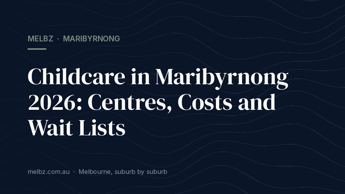Title card: Childcare in Maribyrnong 2026: Centres, Costs and Wait Lists