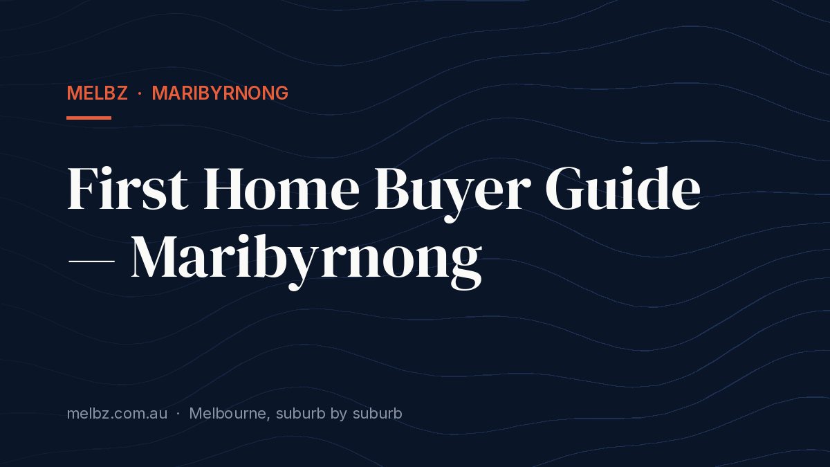 Title card: First Home Buyer Guide — Maribyrnong