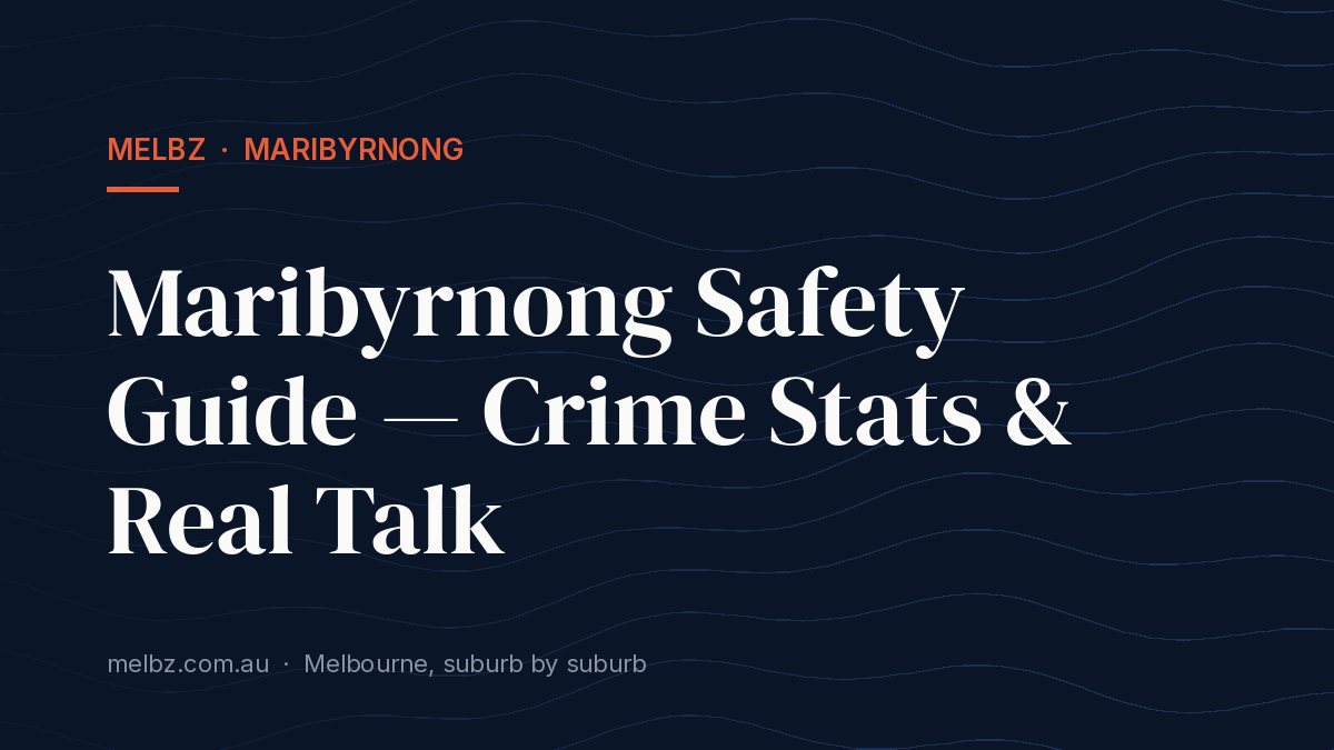 Title card: Maribyrnong Safety Guide — Crime Stats & Real Talk