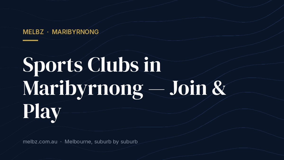 Title card: Sports Clubs in Maribyrnong — Join & Play