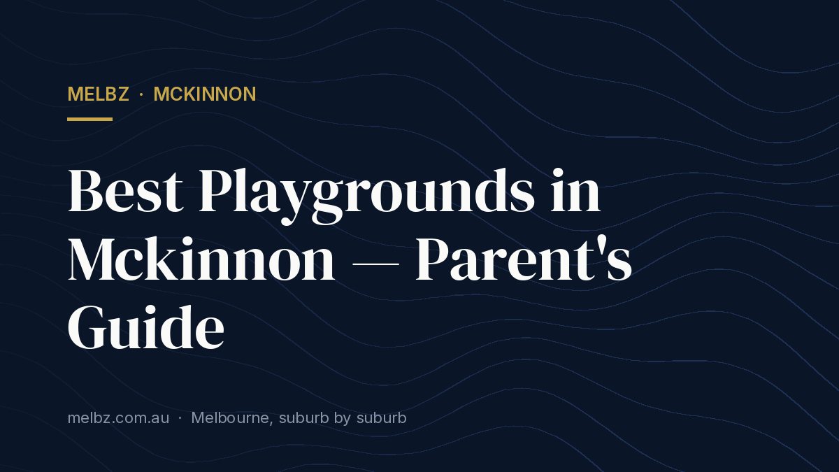 Title card: Best Playgrounds in Mckinnon — Parent's Guide