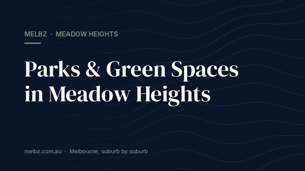 Title card: Parks & Green Spaces in Meadow Heights