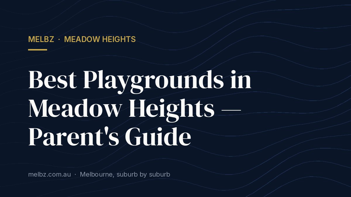 Title card: Best Playgrounds in Meadow Heights — Parent's Guide