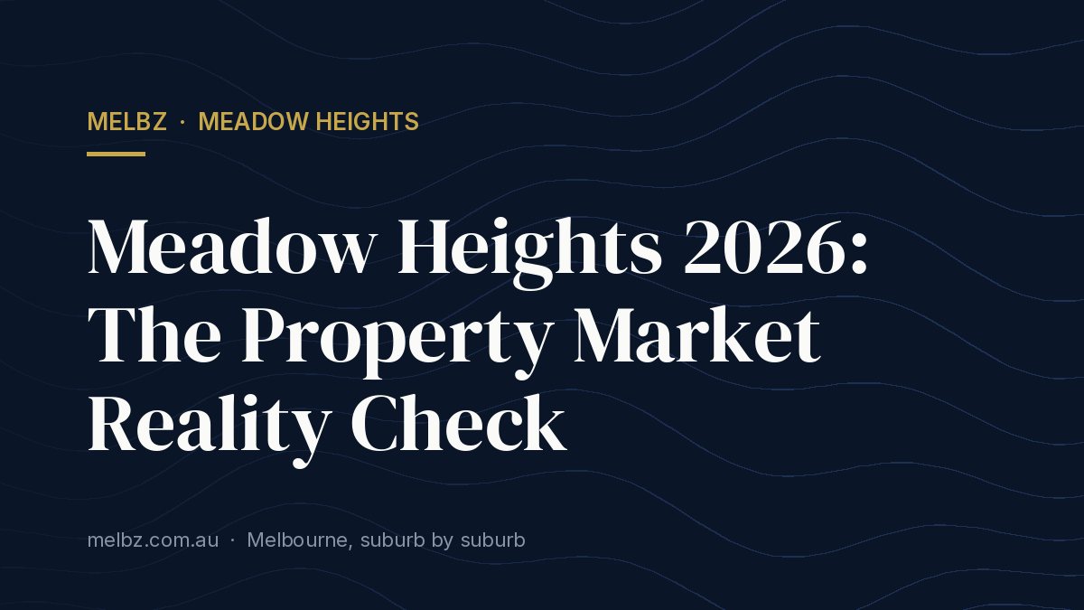 Title card: Meadow Heights 2026: The Property Market Reality Check