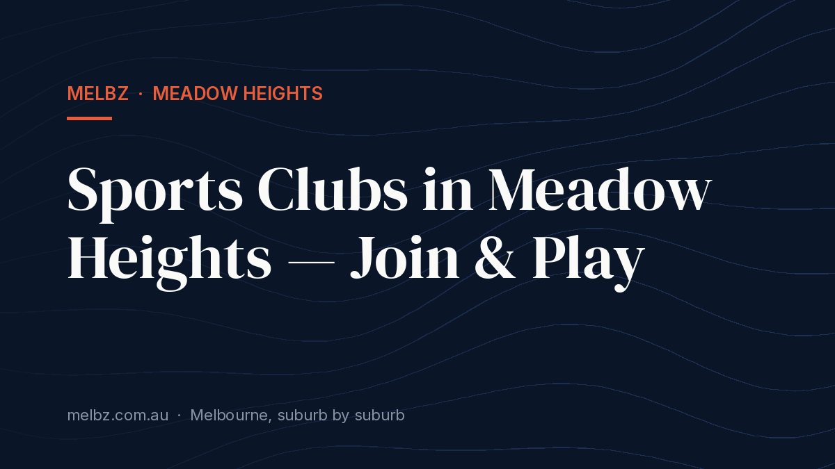 Title card: Sports Clubs in Meadow Heights — Join & Play