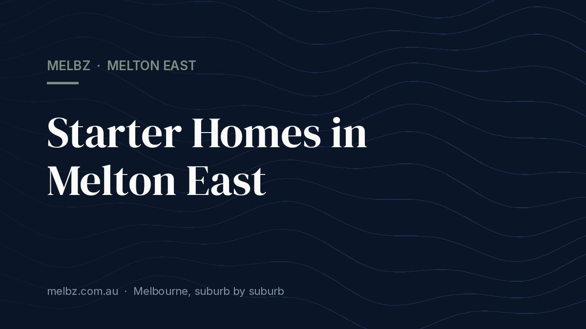 Title card: Starter Homes in Melton East