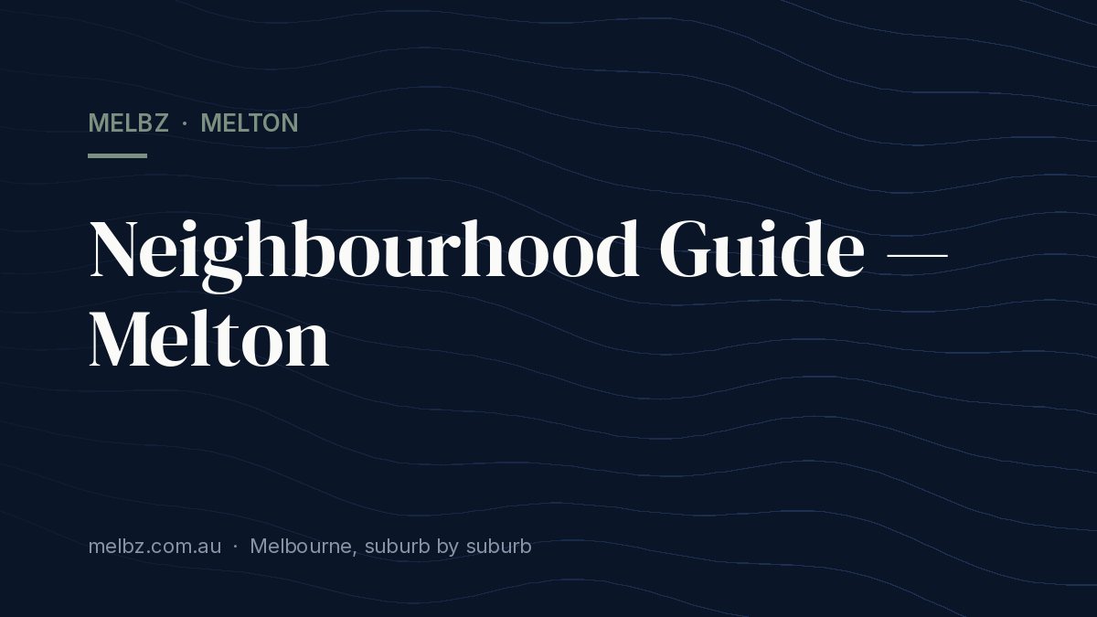 Title card: Neighbourhood Guide — Melton