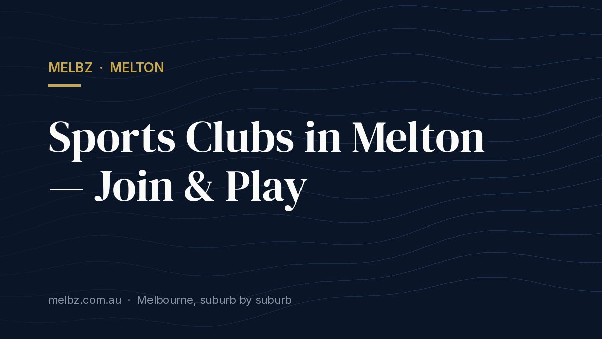 Title card: Sports Clubs in Melton — Join & Play