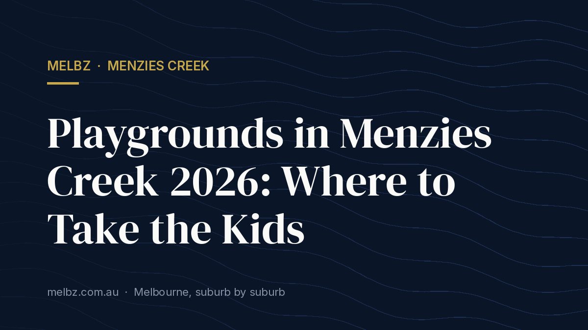 Title card: Playgrounds in Menzies Creek 2026: Where to Take the Kids