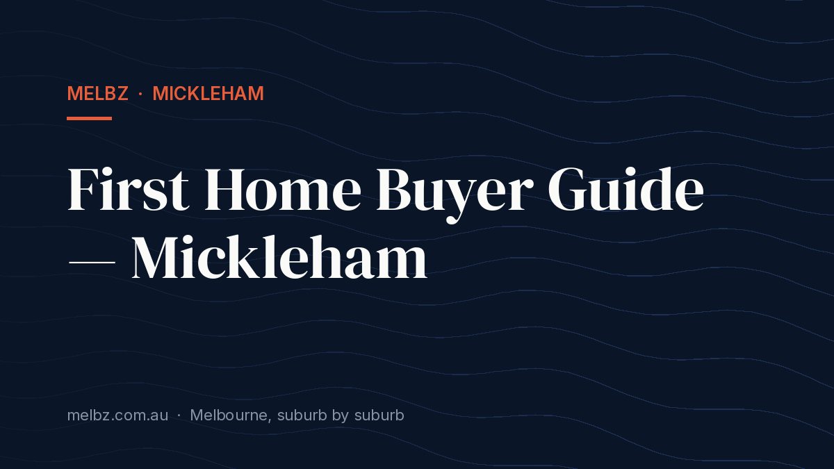 Title card: First Home Buyer Guide — Mickleham
