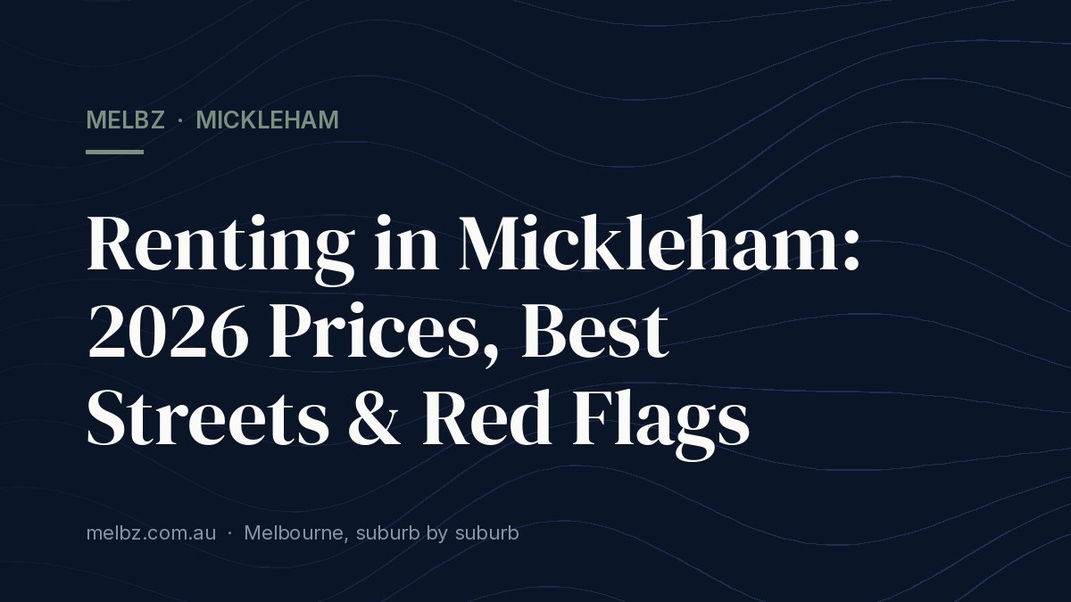 Title card: Renting in Mickleham: 2026 Prices, Best Streets & Red Flags