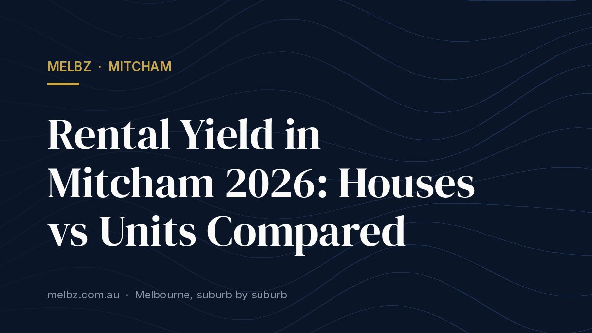 Title card: Rental Yield in Mitcham 2026: Houses vs Units Compared