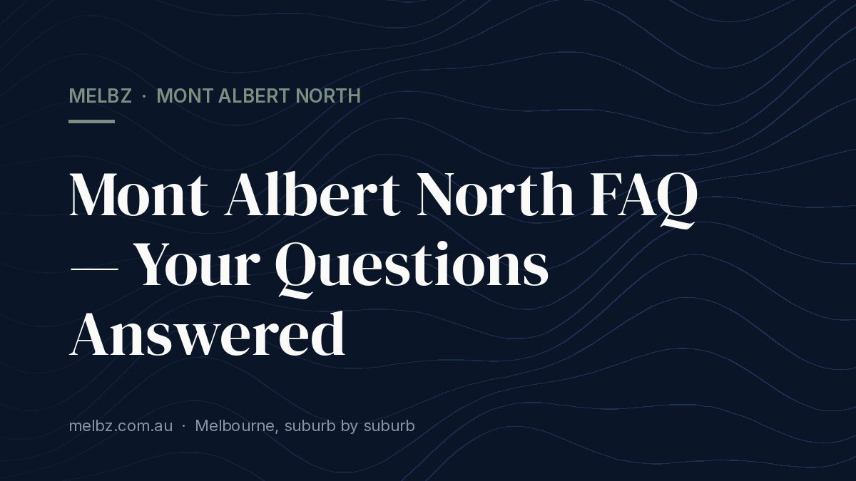 Title card: Mont Albert North FAQ — Your Questions Answered