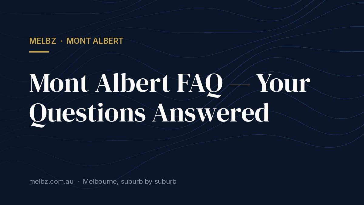 Title card: Mont Albert FAQ — Your Questions Answered