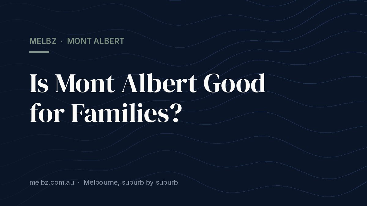 Title card: Is Mont Albert Good for Families?