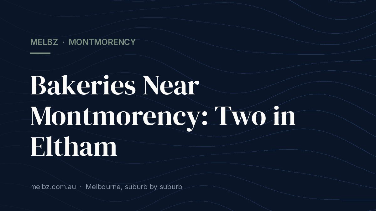 Title card: Bakeries Near Montmorency: Two in Eltham
