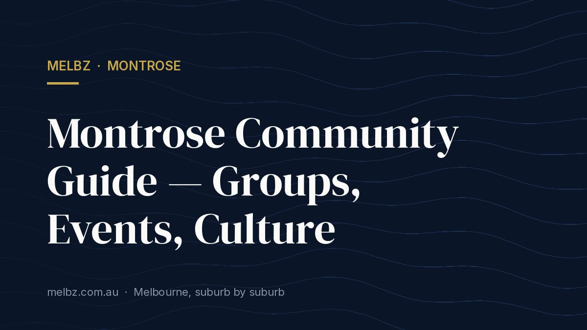 Title card: Montrose Community Guide — Groups, Events, Culture