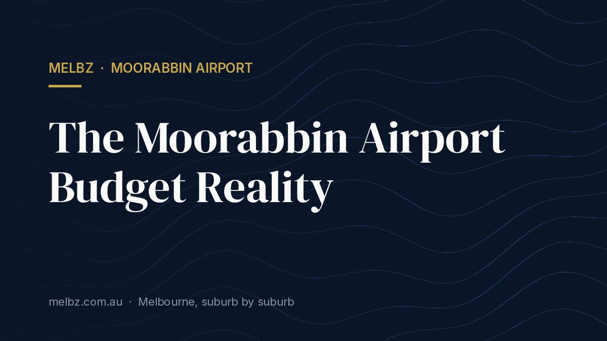 Title card: The Moorabbin Airport Budget Reality