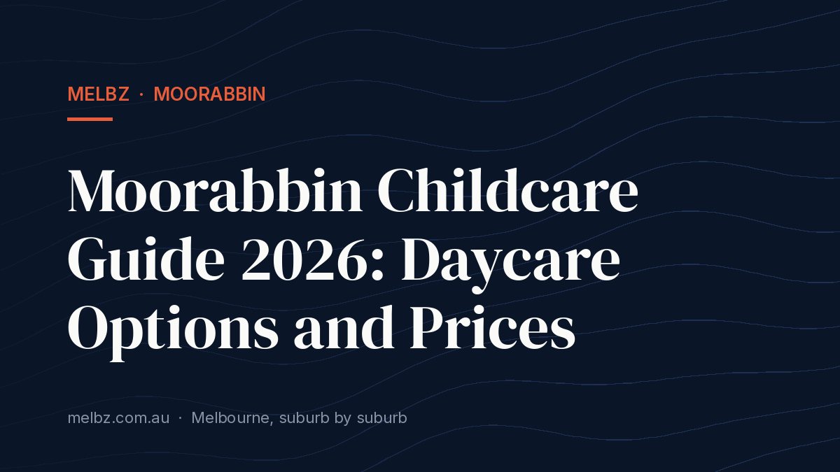 Title card: Moorabbin Childcare Guide 2026: Daycare Options and Prices
