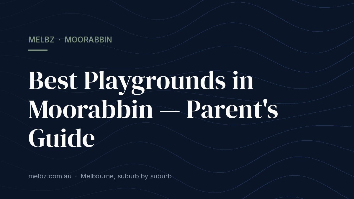 Title card: Best Playgrounds in Moorabbin — Parent's Guide