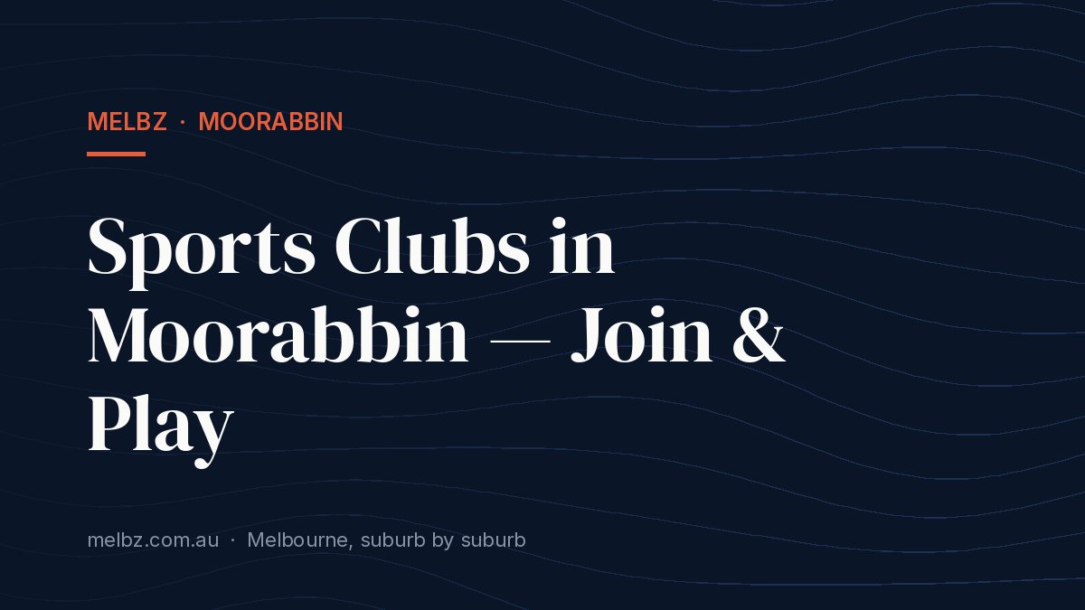 Title card: Sports Clubs in Moorabbin — Join & Play