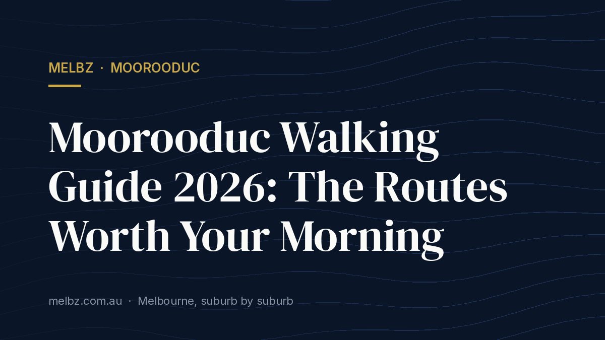 Title card: Moorooduc Walking Guide 2026: The Routes Worth Your Morning