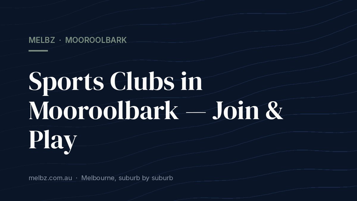 Title card: Sports Clubs in Mooroolbark — Join & Play