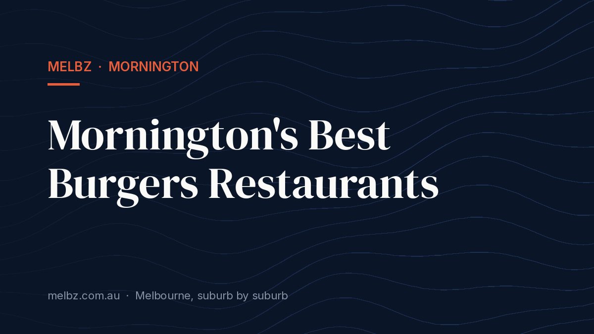 Title card: Mornington's Best Burgers Restaurants