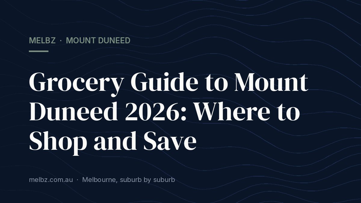 Title card: Grocery Guide to Mount Duneed 2026: Where to Shop and Save