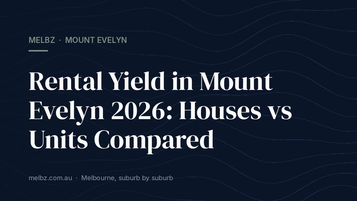 Title card: Rental Yield in Mount Evelyn 2026: Houses vs Units Compared