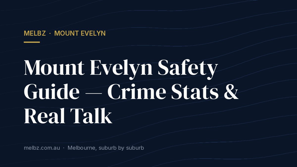 Title card: Mount Evelyn Safety Guide — Crime Stats & Real Talk