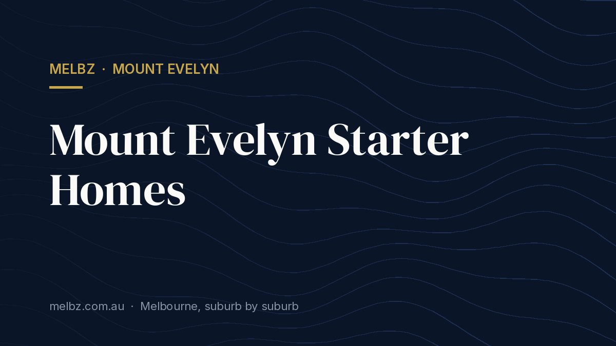 Title card: Mount Evelyn Starter Homes