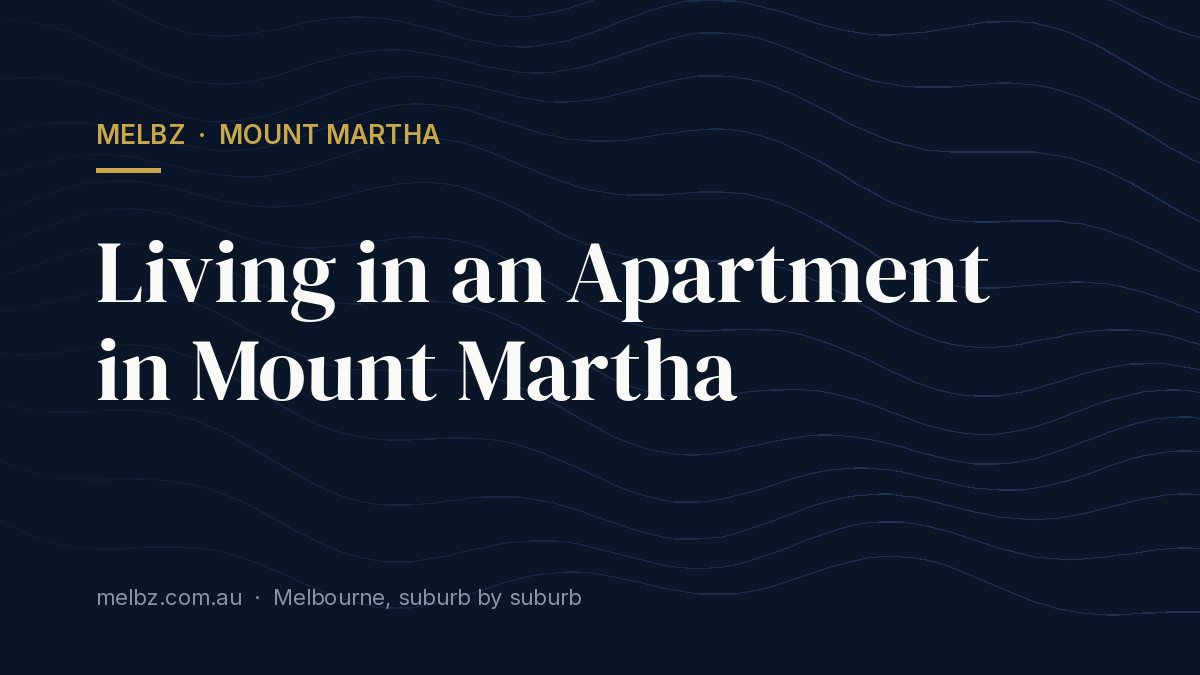 Title card: Living in an Apartment in Mount Martha