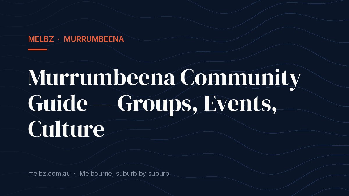 Title card: Murrumbeena Community Guide — Groups, Events, Culture