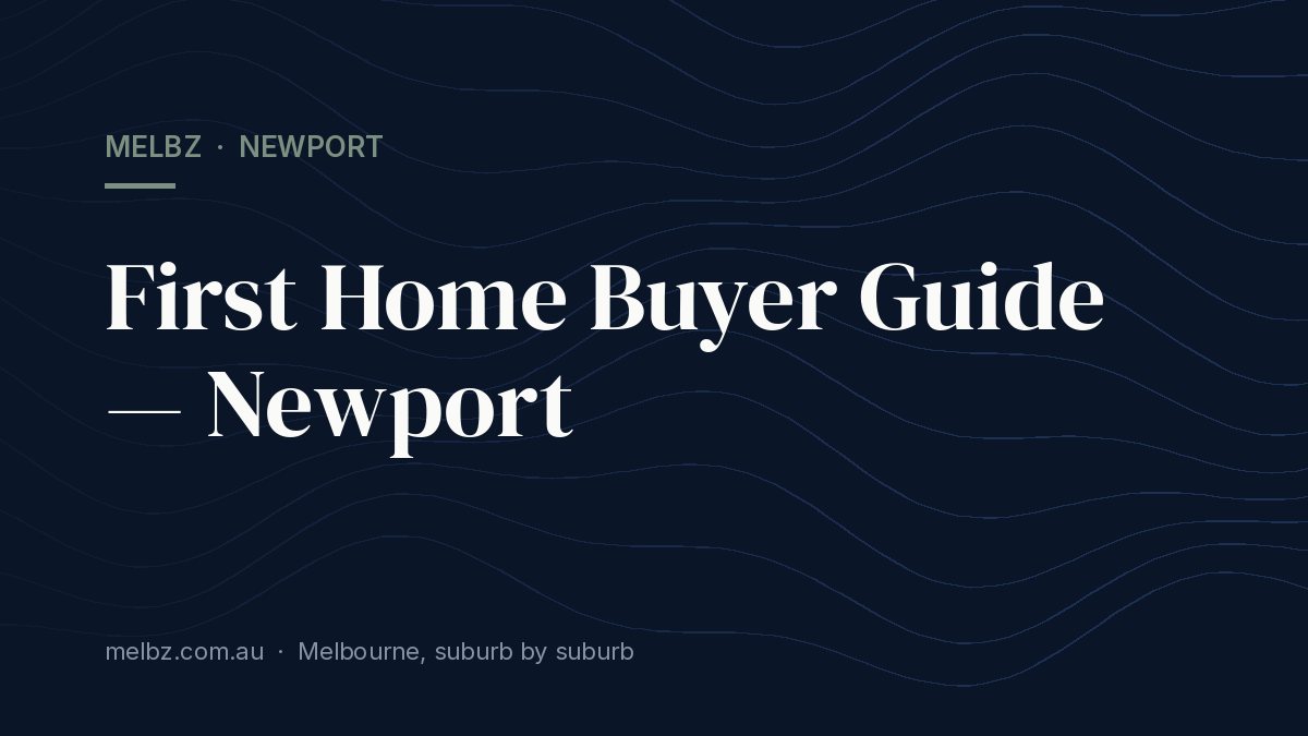 Title card: First Home Buyer Guide — Newport