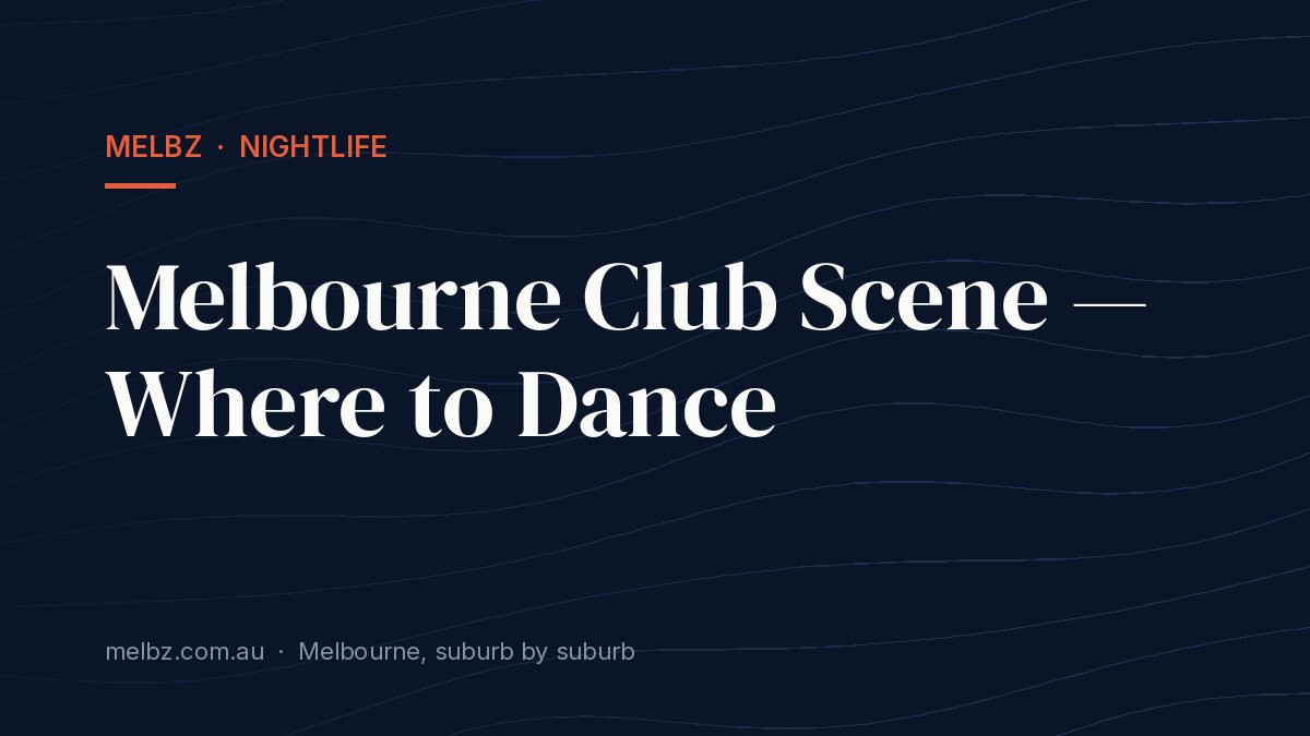 Title card: Melbourne Club Scene — Where to Dance