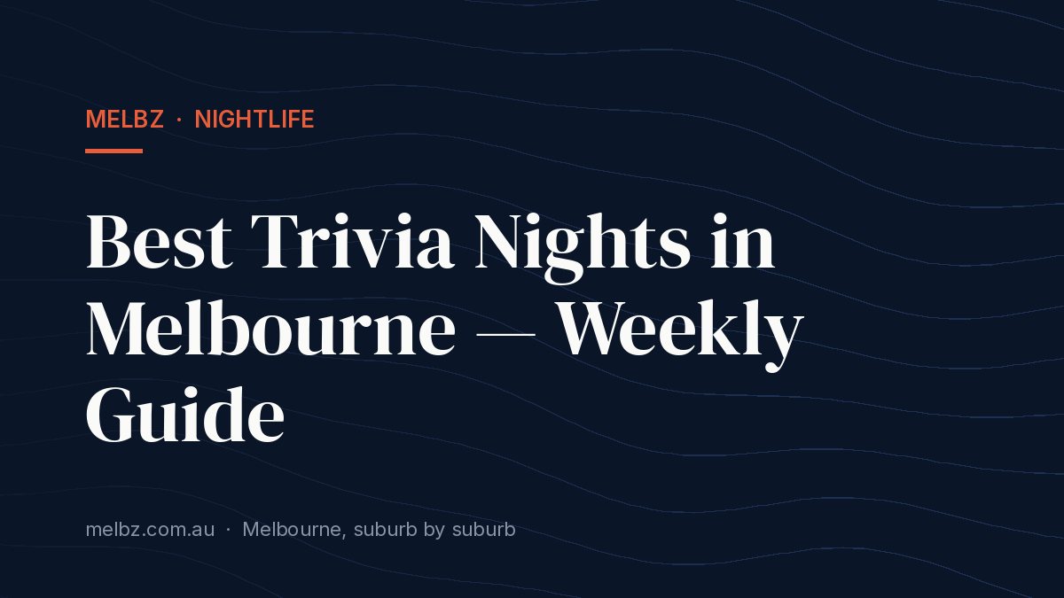 Title card: Best Trivia Nights in Melbourne — Weekly Guide