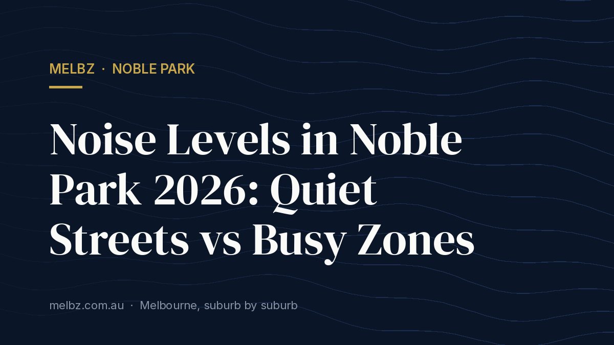 Title card: Noise Levels in Noble Park 2026: Quiet Streets vs Busy Zones