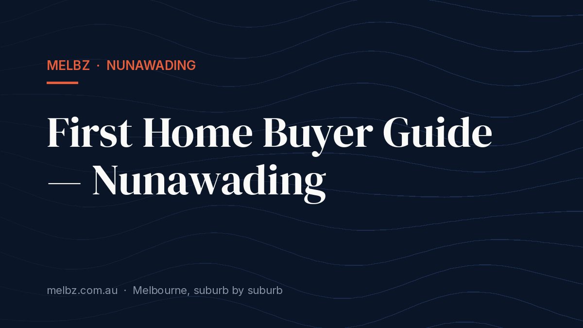 Title card: First Home Buyer Guide — Nunawading