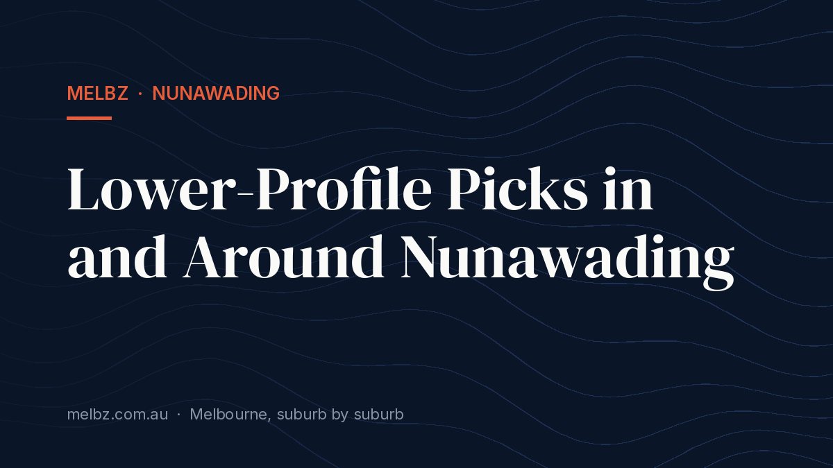 Title card: Lower-Profile Picks in and Around Nunawading
